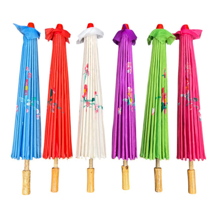 Traditional Floral Sunshade Oil Cloth Paper Umbrella UM5044 (6PC)