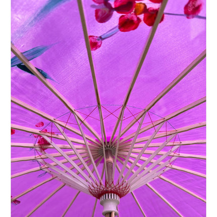 Traditional Floral Sunshade Oil Cloth Paper Umbrella UM5044 (6PC)