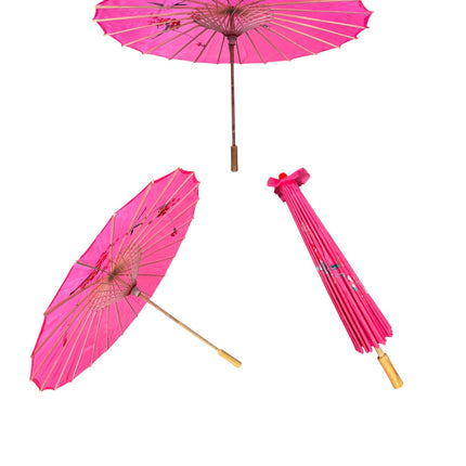 Traditional Floral Sunshade Oil Cloth Paper Umbrella UM5044 (6PC)