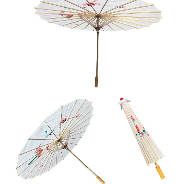 Traditional Floral Sunshade Oil Cloth Paper Umbrella UM5044 (6PC)