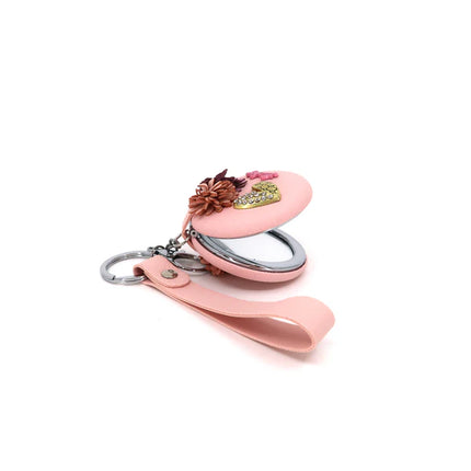 Heart Flower Decor Mirror Key Chain KC3222-35 (12PC)