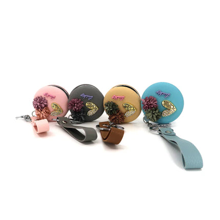 Heart Flower Decor Mirror Key Chain KC3222-35 (12PC)