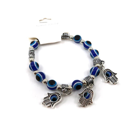 HAMSA CHARM EVIL EYE BALL BRACELET 0414-8 (12PC)