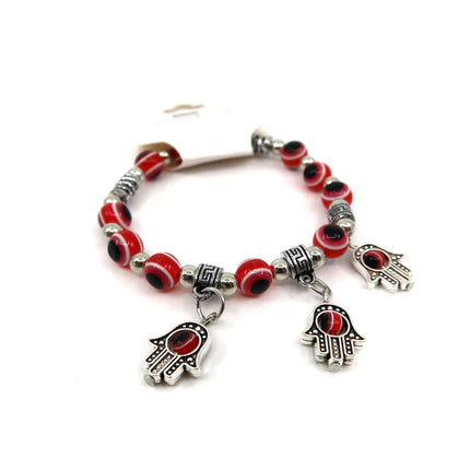 HAMSA CHARM EVIL EYE BALL BRACELET 0414-8 (12PC)