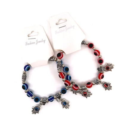 HAMSA CHARM EVIL EYE BALL BRACELET 0414-8 (12PC)