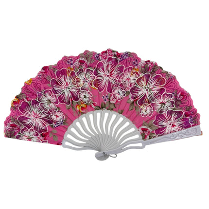 Peony Floral Glitter Hand Held Folding Fan FN0441 (12PC)