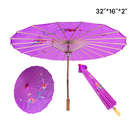 Traditional Floral Sunshade Oil Cloth Paper Umbrella UM5044 (6PC)