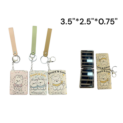 Cute Puppy Animal Mirror Key Chain MR5311-15 (12PC)