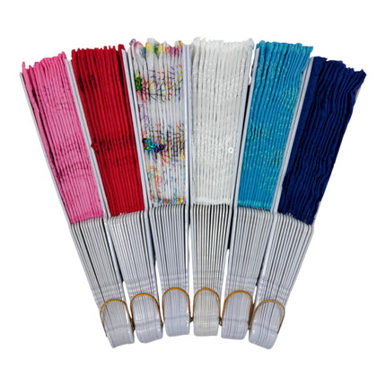 White Floral Sequin Hand Held Folding Fan FN7386(12PC)