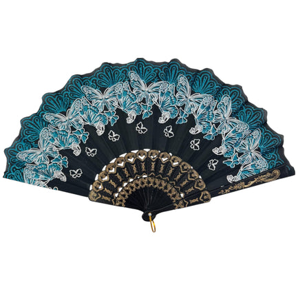 Butterfly Glitter Hand Held Folding Fan FN0389 (12PC)