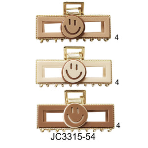 HAPPY FACE SMILE CLAW CLIP 3315-54 (12PC)