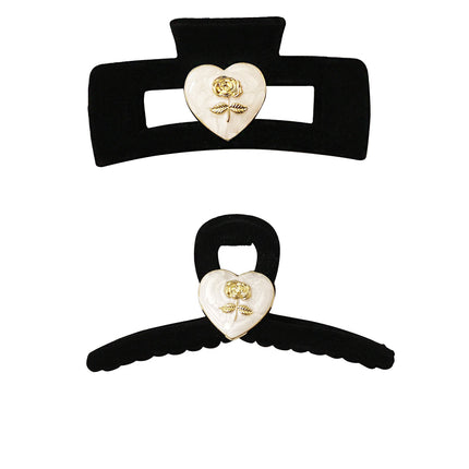Heart Charm Suede Claw Clip JC3315-90 (12PC)