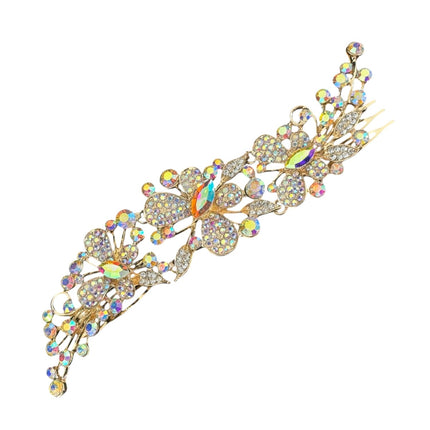 CRYSTAL BUTTERFLY TIARA HAIR COMB JC628 (6PC)