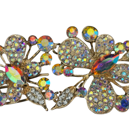 CRYSTAL BUTTERFLY TIARA HAIR COMB JC628 (6PC)
