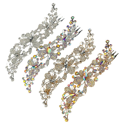 CRYSTAL BUTTERFLY TIARA HAIR COMB JC628 (6PC)