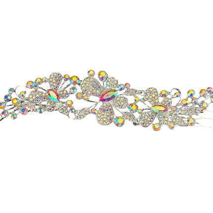 CRYSTAL BUTTERFLY TIARA HAIR COMB JC628 (6PC)