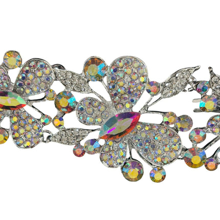 CRYSTAL BUTTERFLY TIARA HAIR COMB JC628 (6PC)
