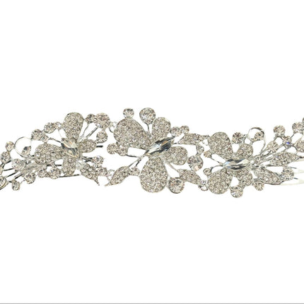 CRYSTAL BUTTERFLY TIARA HAIR COMB JC628 (6PC)