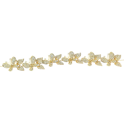 Crystal Small Butterfly Thin Tiara Hair Comb Pin JC633 (6PC)