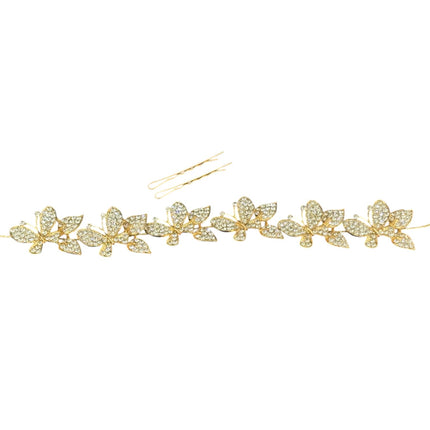 Crystal Small Butterfly Thin Tiara Hair Comb Pin JC633 (6PC)