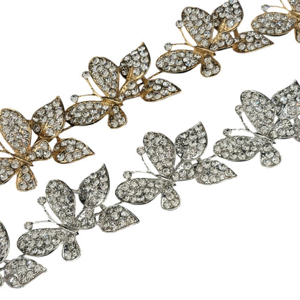 Crystal Small Butterfly Thin Tiara Hair Comb Pin JC633 (6PC)