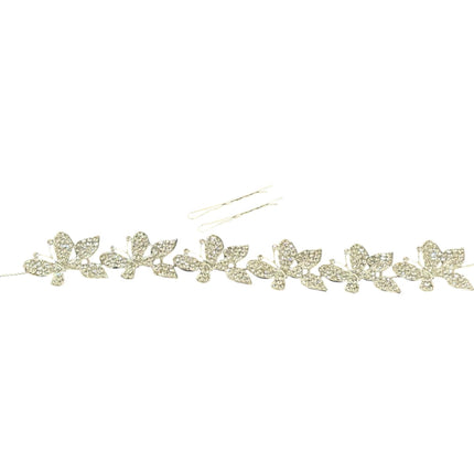 Crystal Small Butterfly Thin Tiara Hair Comb Pin JC633 (6PC)