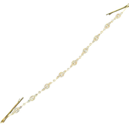 CRYSTAL BLOSSOM BRANCH THIN TIARA HAIR PIN JC639 (6PC)