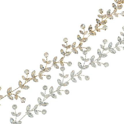 Crystal Blossom Branch Thin Tiara Hair Pin JC640 (6PC)
