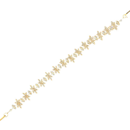 Crystal Blossom Branch Leaves Thin Tiara Hair Pin JC641 (6PC)