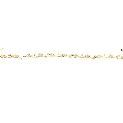 CRYSTAL BLOSSOM BRANCH LEAVES THIN TIARA HAIR PIN JC644 (6PC)