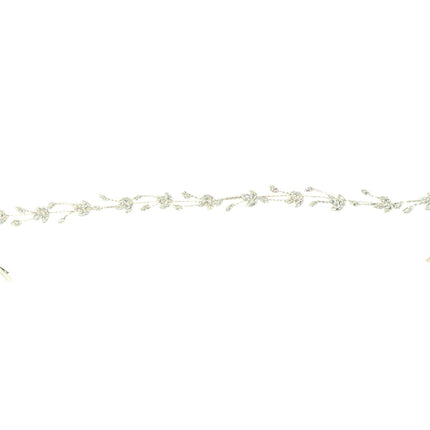 CRYSTAL BLOSSOM BRANCH LEAVES THIN TIARA HAIR PIN JC644 (6PC)