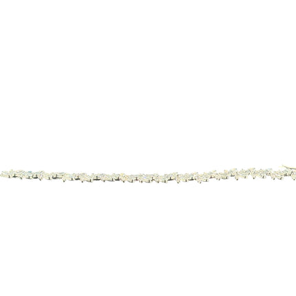 CRYSTAL BLOSSOM BRANCH LEAVES THIN TIARA HAIR PIN JC645 (6PC)