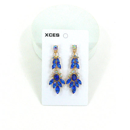 Oval Crystal Drop Bridal Earring JE7308 (1PAIR)