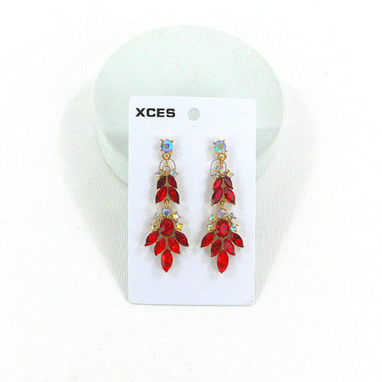 Oval Crystal Drop Bridal Earring JE7308 (1PAIR)