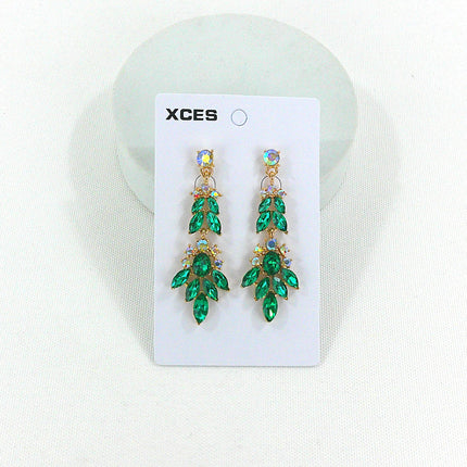 Oval Crystal Drop Bridal Earring JE7308 (1PAIR)