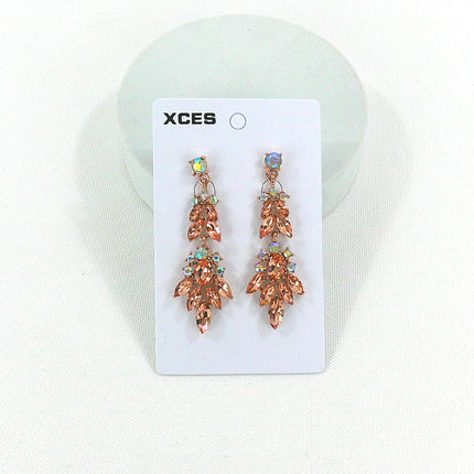 Oval Crystal Drop Bridal Earring JE7308 (1PAIR)