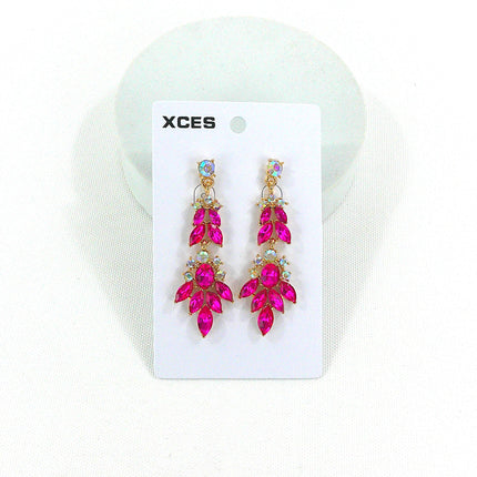 Oval Crystal Drop Bridal Earring JE7308 (1PAIR)