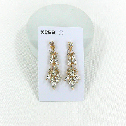 Oval Crystal Drop Bridal Earring JE7308 (1PAIR)