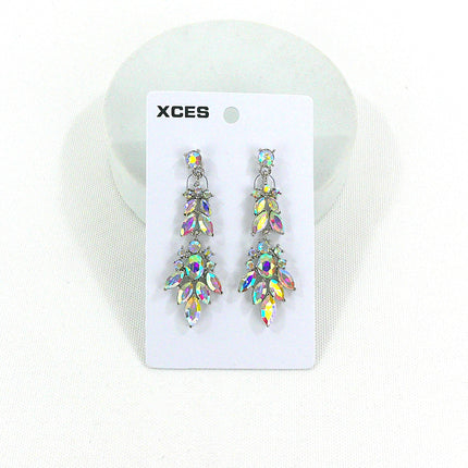 Oval Crystal Drop Bridal Earring JE7308 (1PAIR)