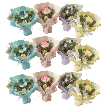 Mix Flower Crochet Short Stem Bouquet JF41115-2 (12PC)