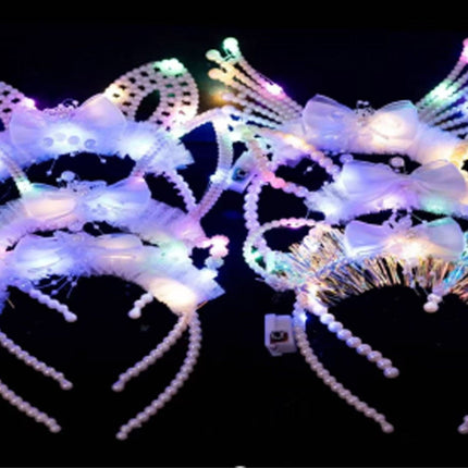 Led Animal Ear Light up Pearl Beads Headband JH5828-4 (12PC)