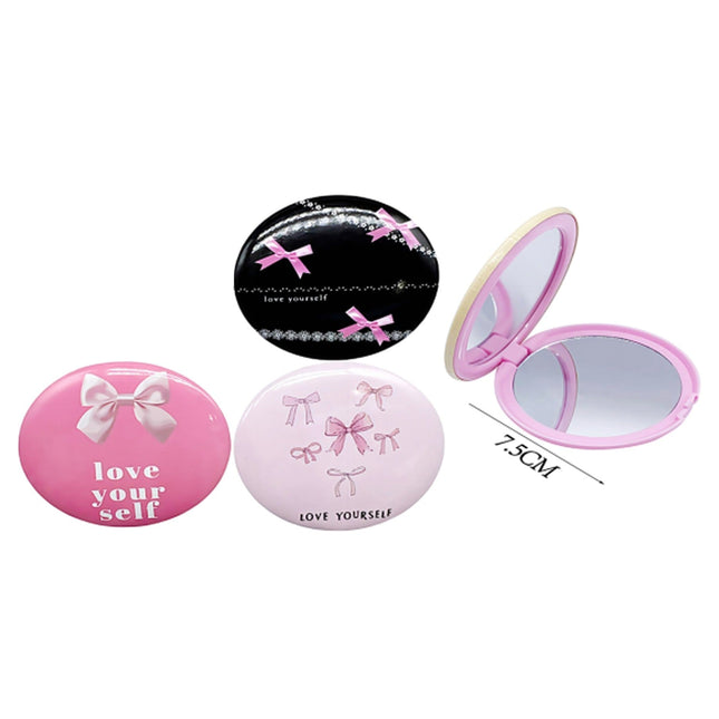 Ribbon Bow Compact Hand Mirror JM5527-21 (12PC)