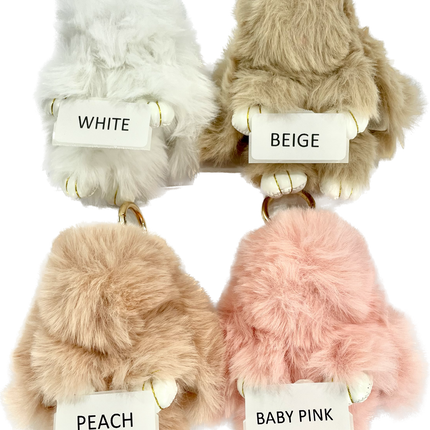 SMALL RABBIT POM POM KEYCHAIN 0225-5 (12PC)