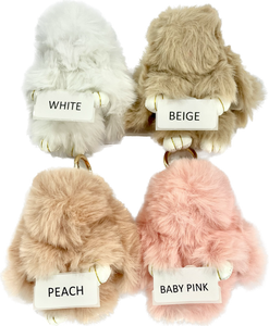 LARGE RABBIT POM POM KEYCHAIN 0225-6 (12PC)