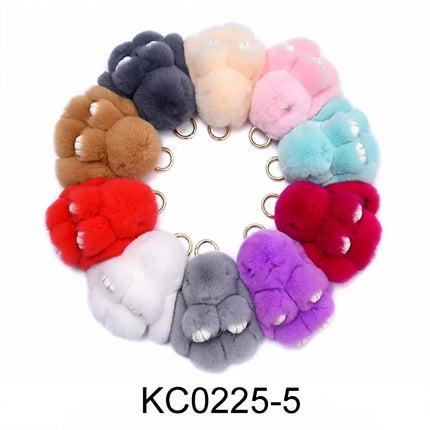 SMALL RABBIT POM POM KEYCHAIN 0225-5 (12PC)