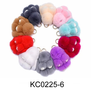 LARGE RABBIT POM POM KEYCHAIN 0225-6 (12PC)