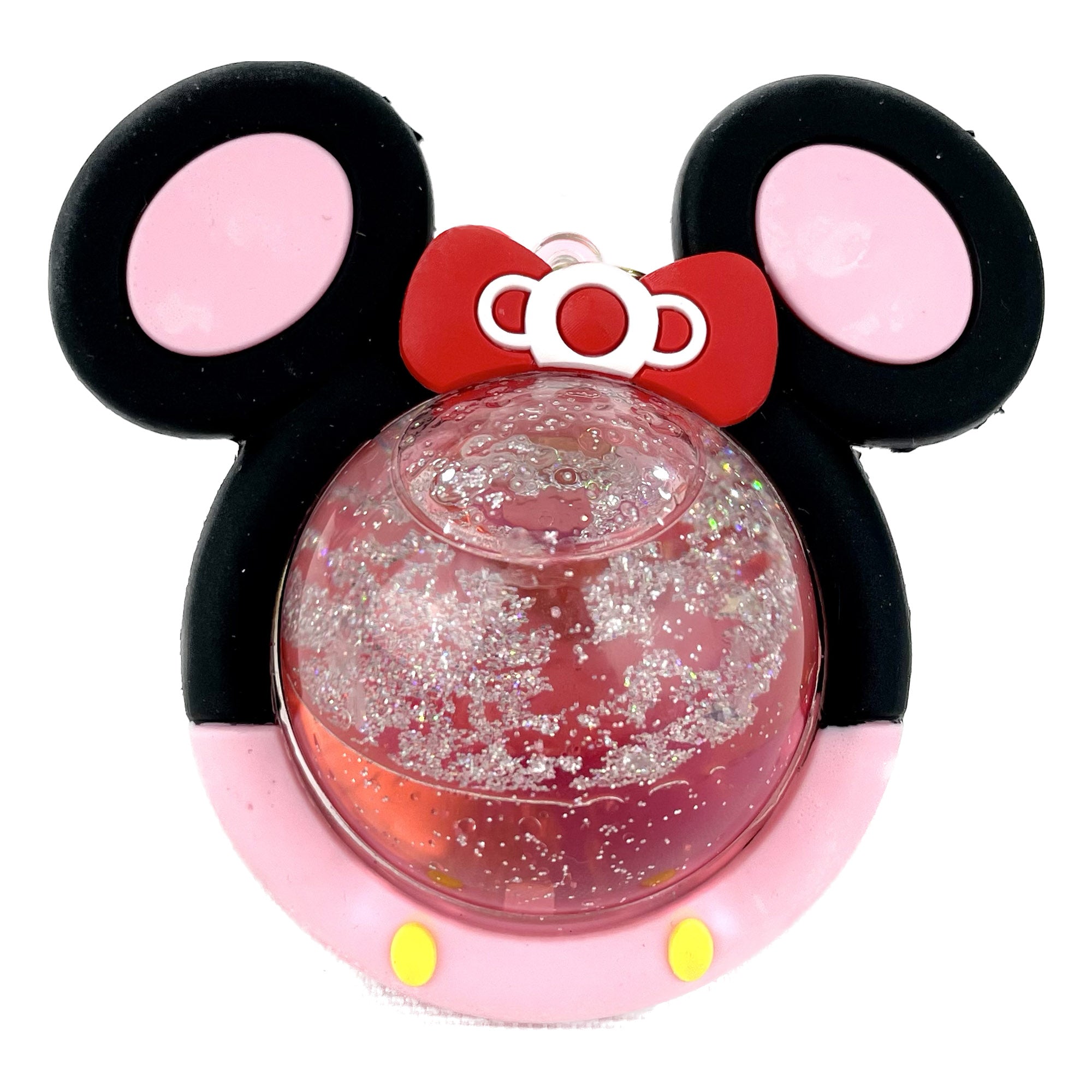 CUTE MOUSE EAR LIQUID GLITTER BALL KEY CHAIN 0302-4 (12PC)