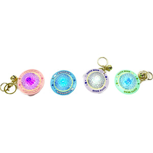 CUTE UFO LED LIGHT RATTLE KEYCHAIN 0327-24 (12PC)