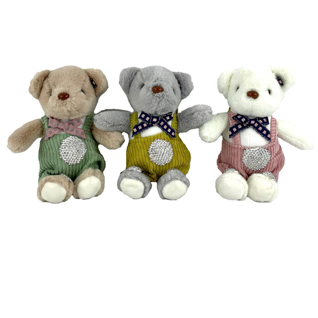 Overall Bear Plush Key Chain KC0504-5 (12PC)