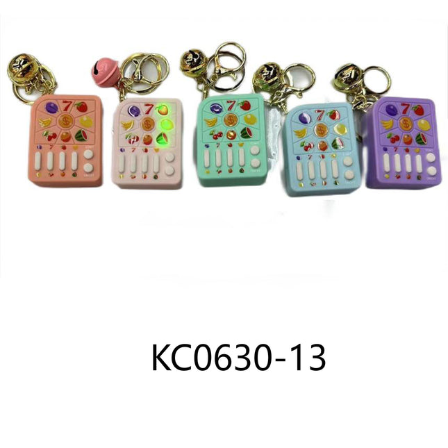 FRUIT LOTTERY MACHINE GAME TOY KEY CHAIN 0630-13 (12PC)